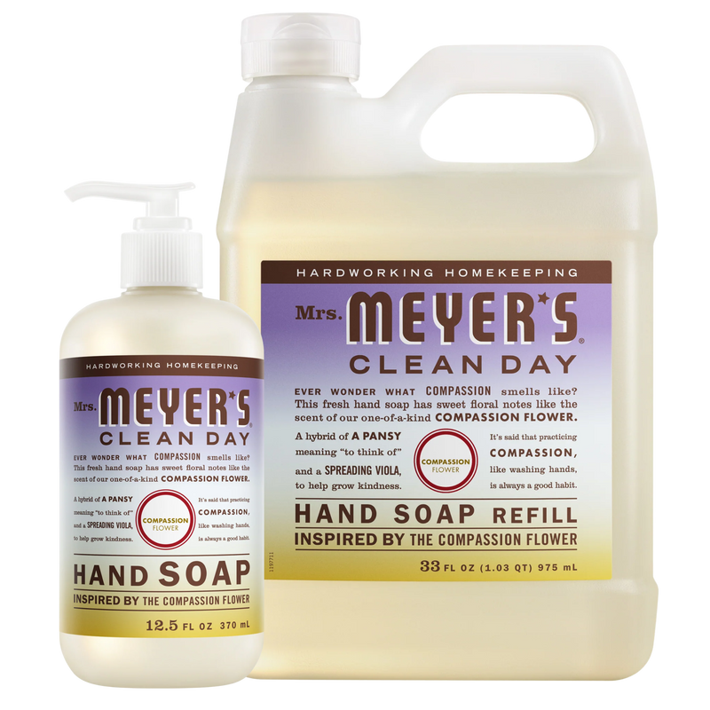 Mrs. Meyer's Compassion Flower Liquid Hand Soap &amp; Refill Set
